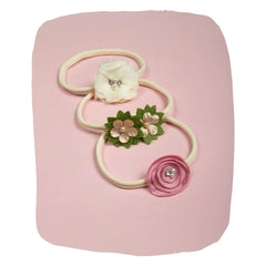 Set of 3 Cotton Stretch Baby Headbands – Soft & Comfortable [AHA229]