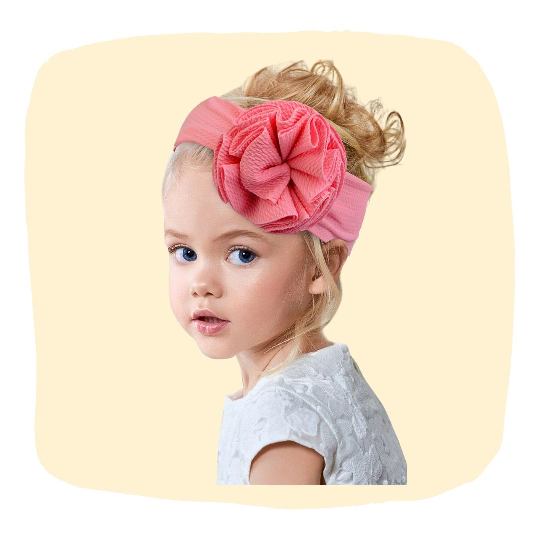 Pink Cotton Big Flower Baby Headband [AHA273]
