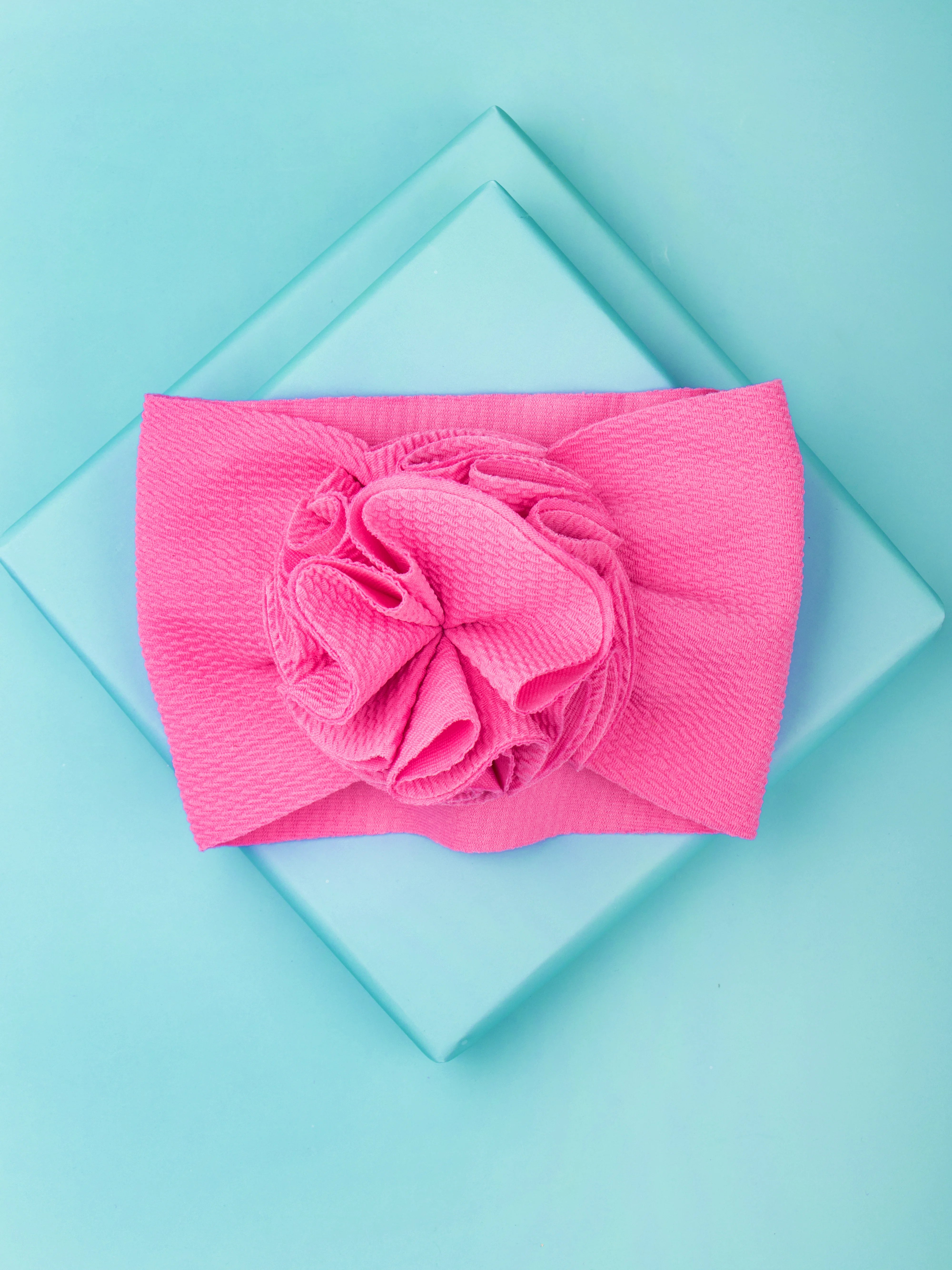 Pink Cotton Big Flower Baby Headband [AHA273]