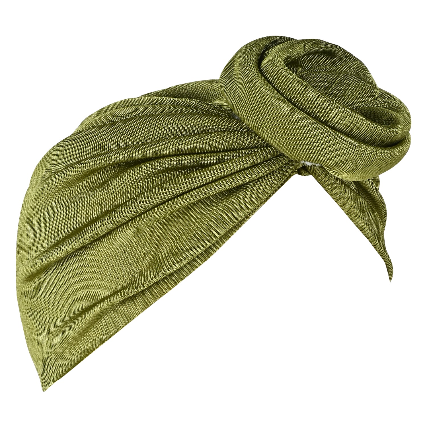 Shiny Olive Baby Turban Cap – Stylish & Comfortable [AHA307]