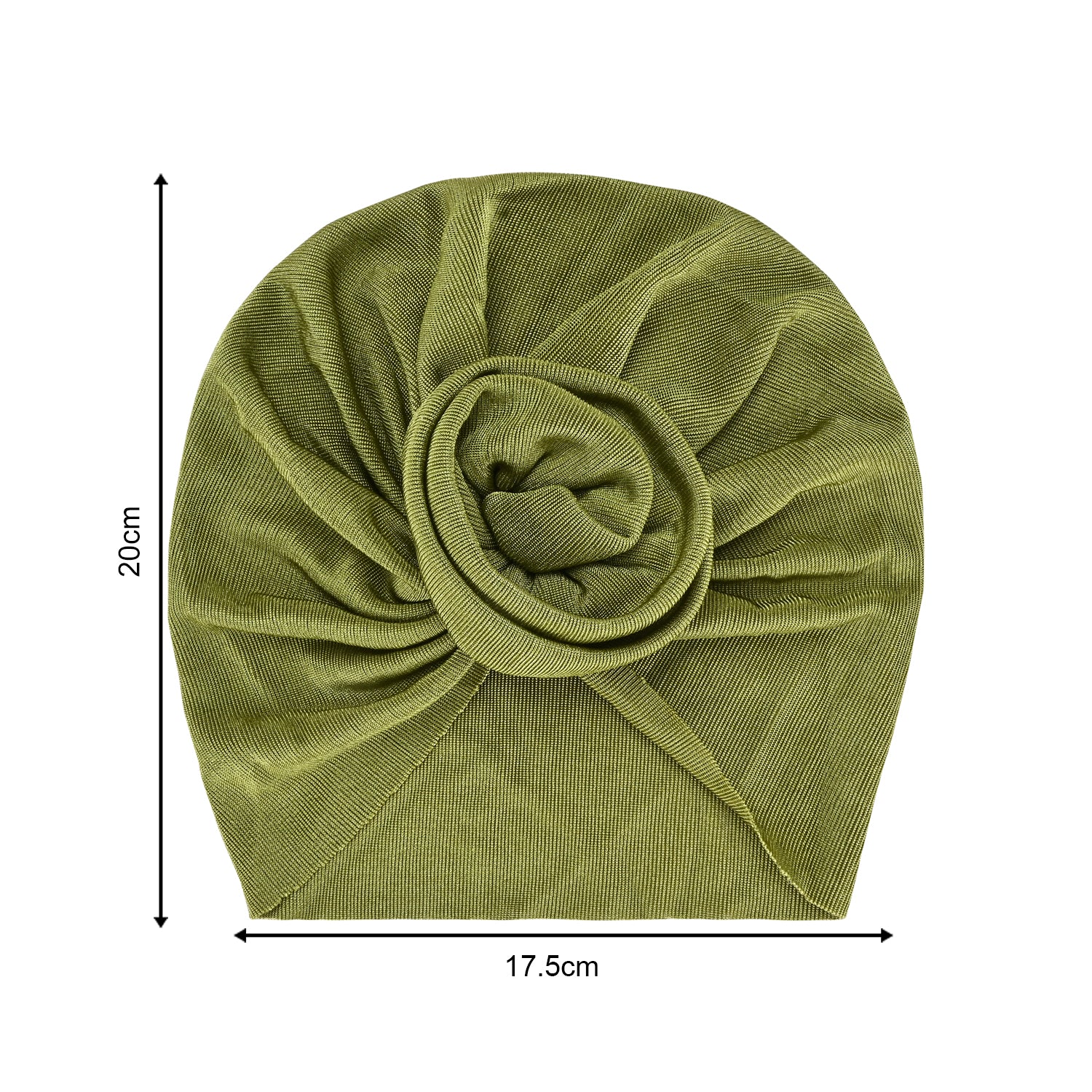 Shiny Olive Baby Turban Cap – Stylish & Comfortable [AHA307]