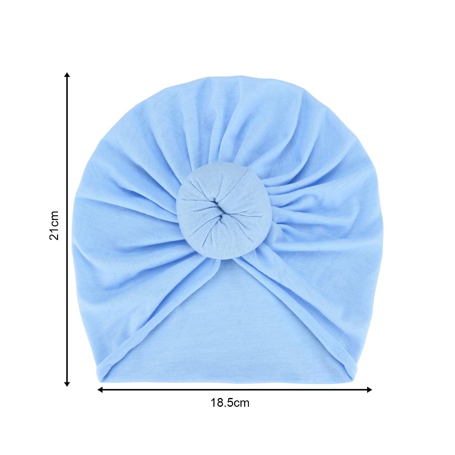 Pure Cotton Sky Blue Turban Cap For Babies [AHA310]