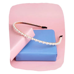 White Pearl Embellished Hairband [AHA324]