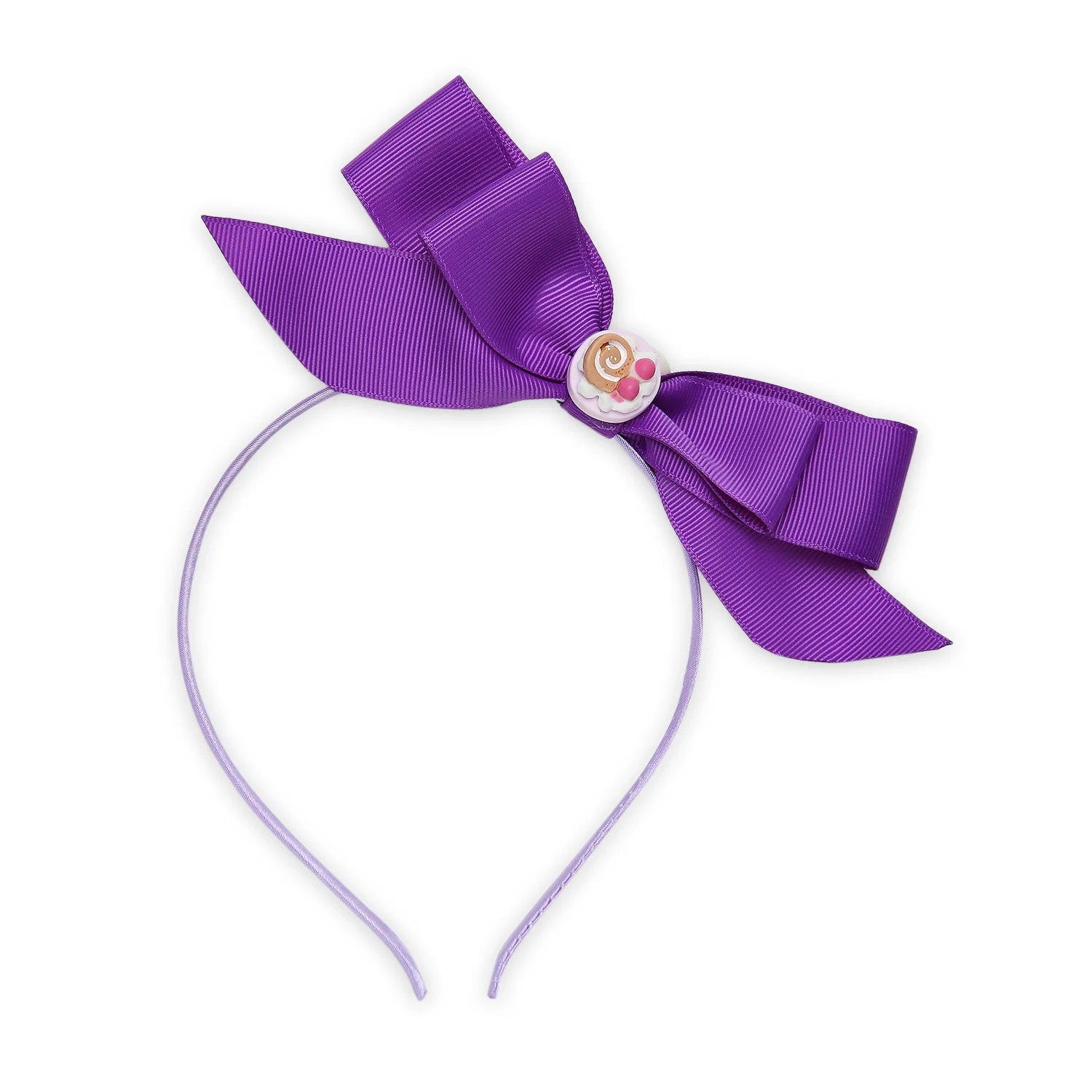 Purple Ribbon Bow Hairband with Ice Cream Charm [AHA360]