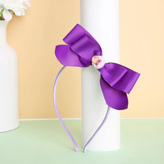 Purple Ribbon Bow Hairband with Ice Cream Charm [AHA360]