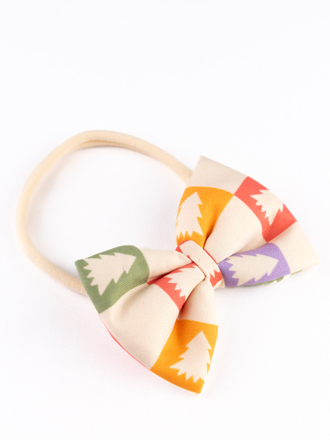 Christmas Tree Theme Pastel Yellow Bow Headband for Babies [AHA376]