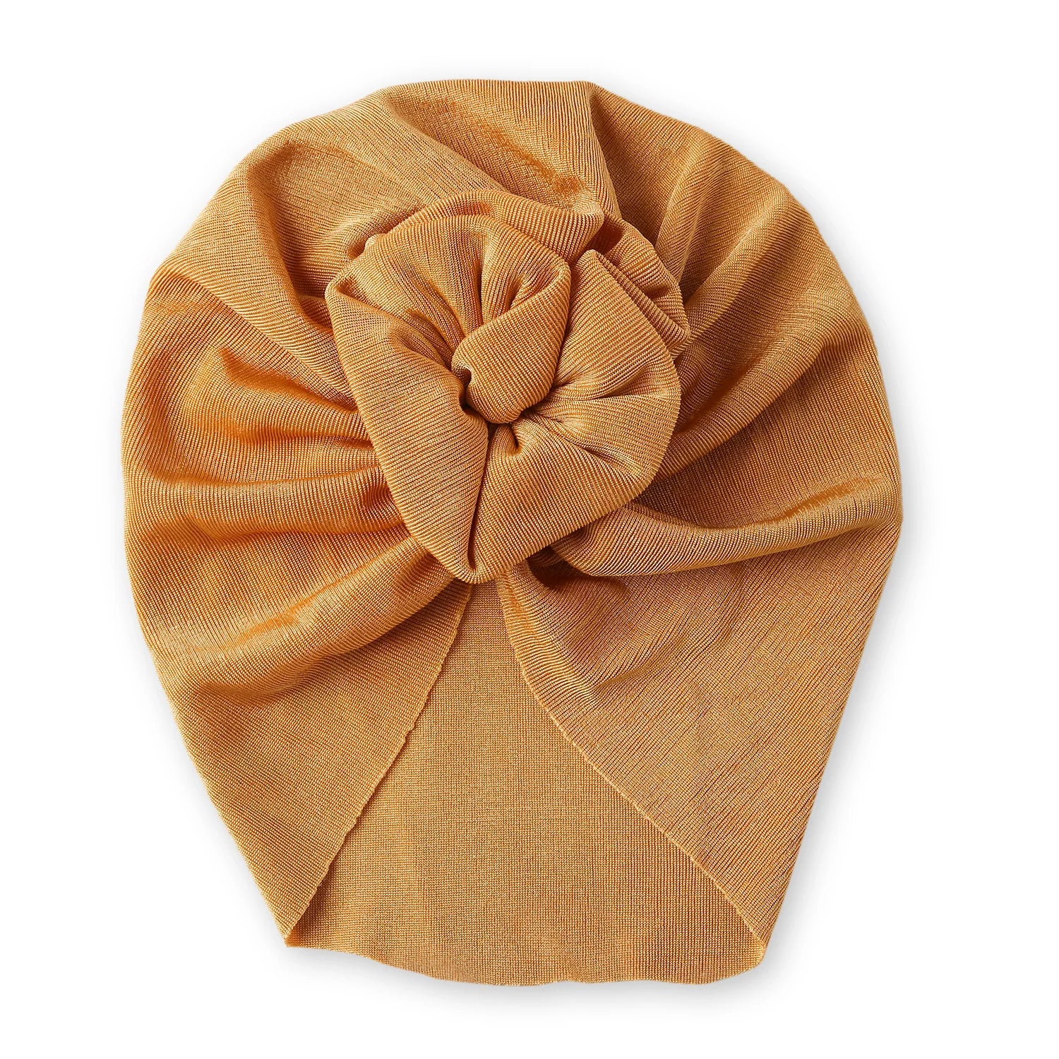 Shiny Mustard Baby Turban Cap – Trendy & Soft [AHA380]