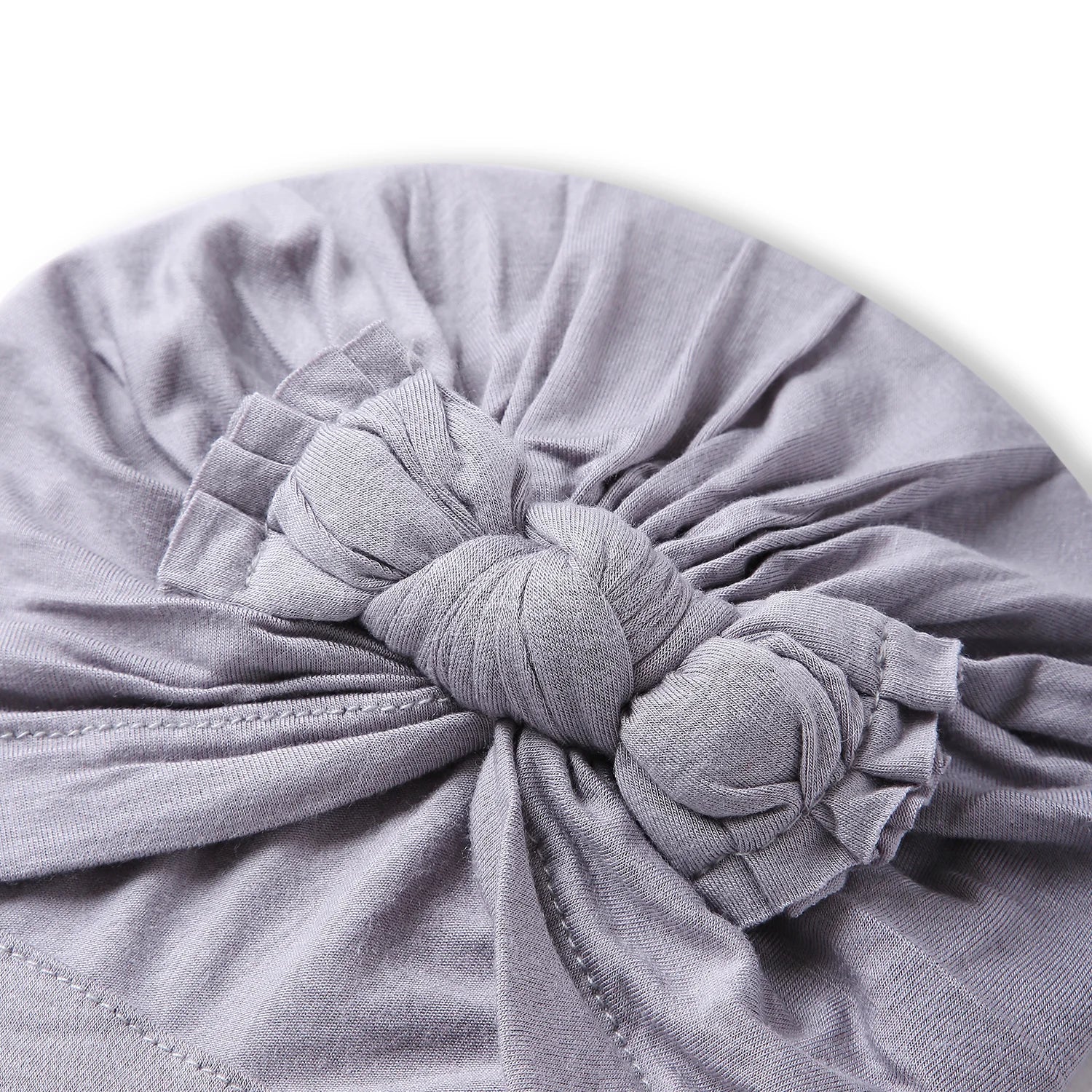 Pure Cotton Grey Bow Knot Baby Turban – Comfortable & Soft [AHA385]