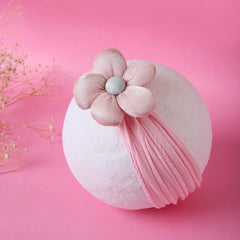 Soft Pink Flower Cotton Headband for Babies [AHA389]