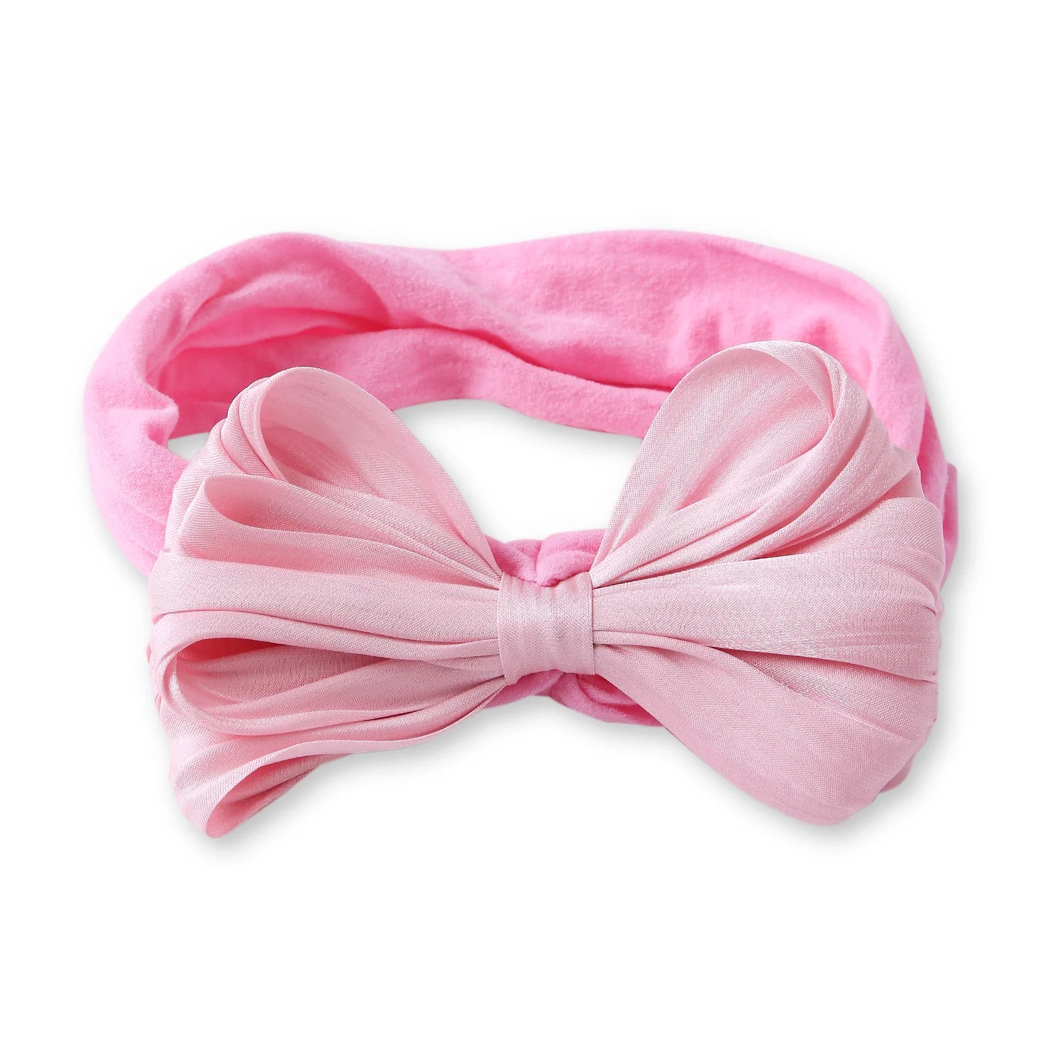Double Layered Pink Bow Cotton Headband [AHA394]