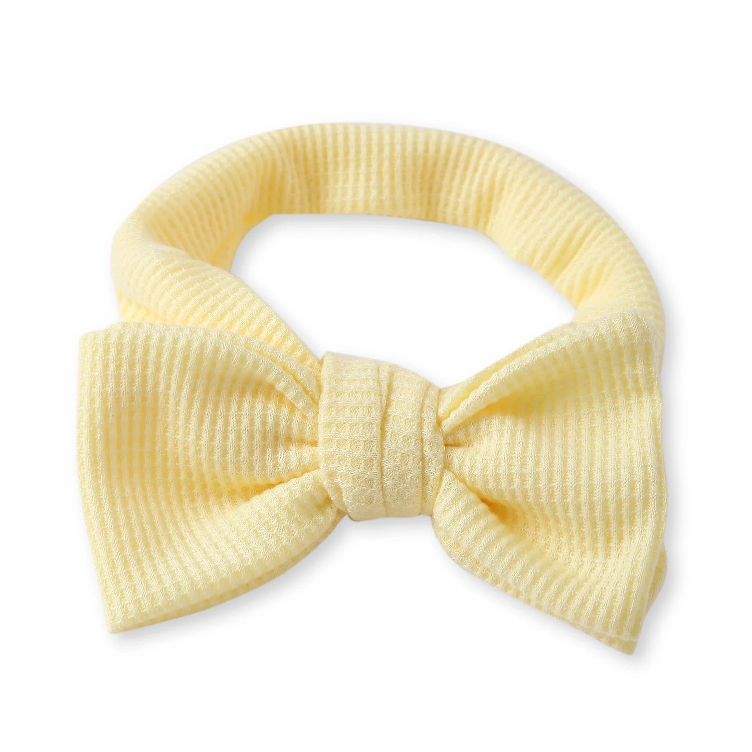 Yellow Big Bow Cotton Headband for Babies [AHA396]