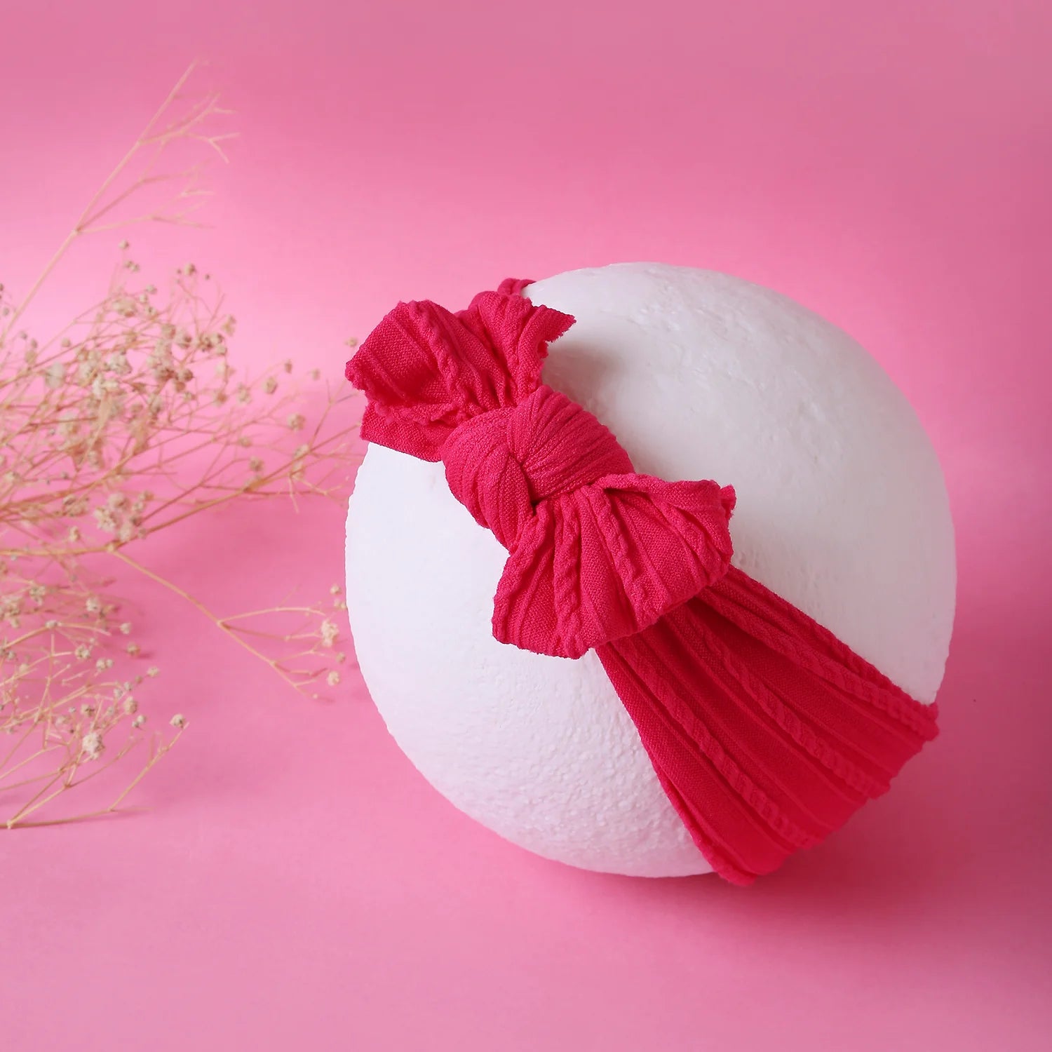 Dark Pink Big Bow Cotton Headband [AHA404]