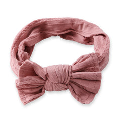 Rose Pink Big Bow Cotton Headband [AHA405]