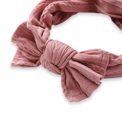 Rose Pink Big Bow Cotton Headband [AHA405]