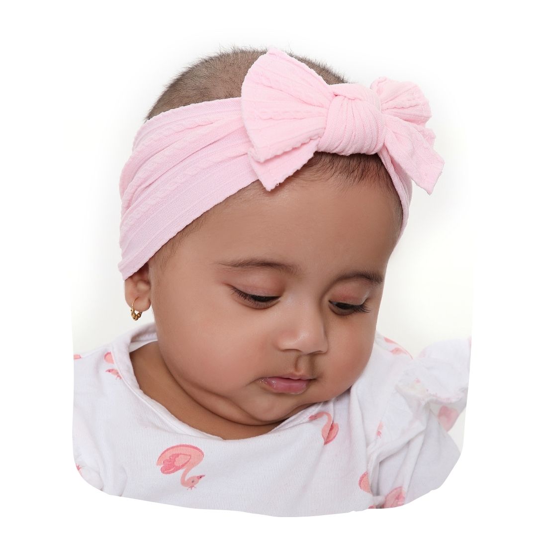 Light Pink Big Bow Cotton Headband [AHA406]