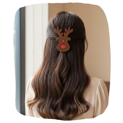 Rudolph Reindeer Glitter Hair Pin: Sparkle for Christmas Festivity