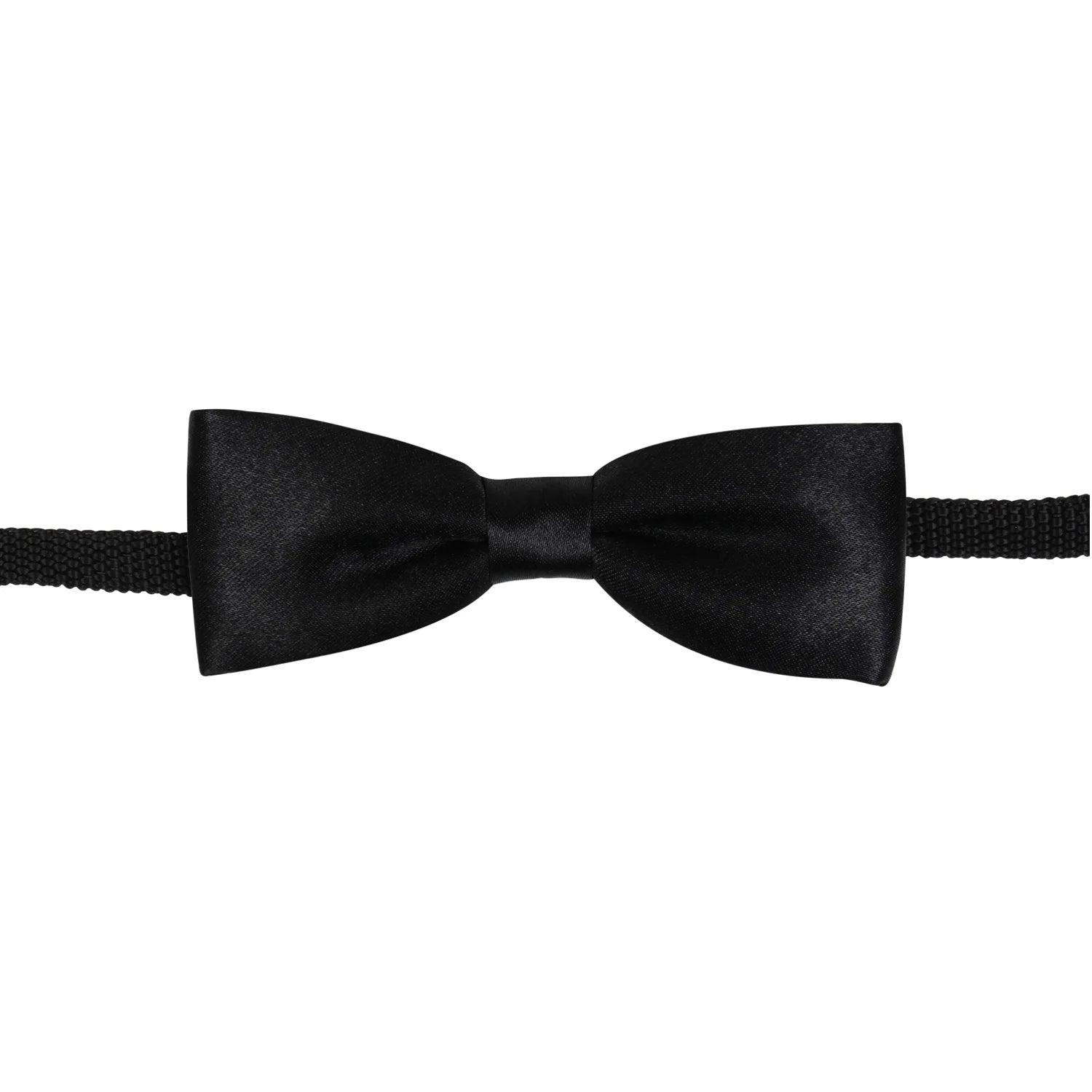 Adjustable Satin Bow Tie for Boys – Black (Pre-Tied & Clip-On) [AKA001]