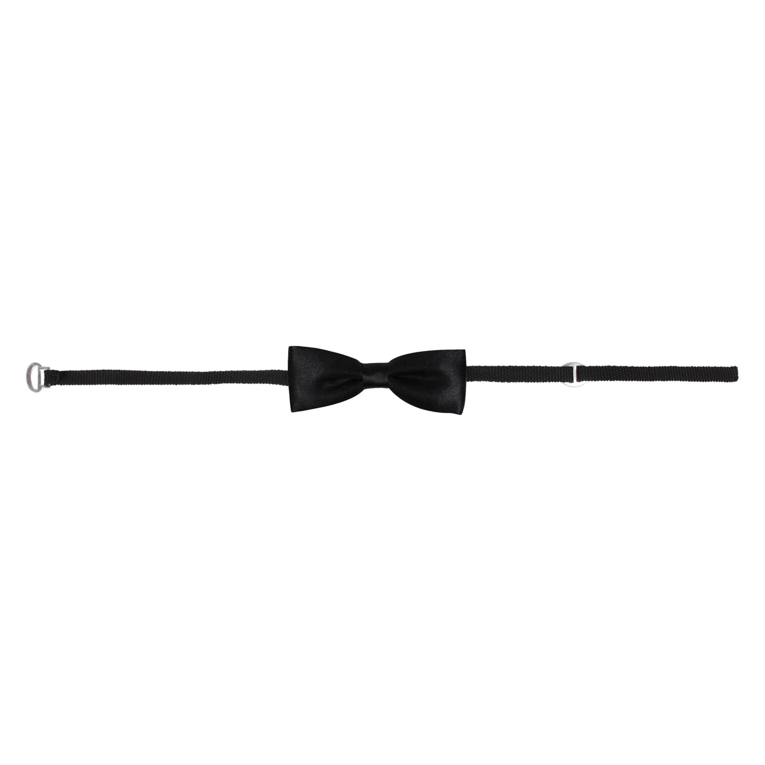 Adjustable Satin Bow Tie for Boys – Black (Pre-Tied & Clip-On) [AKA001]