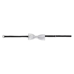 Adjustable Satin Bow Tie for Boys – Silver (Pre-Tied & Clip-On) [AKA005]