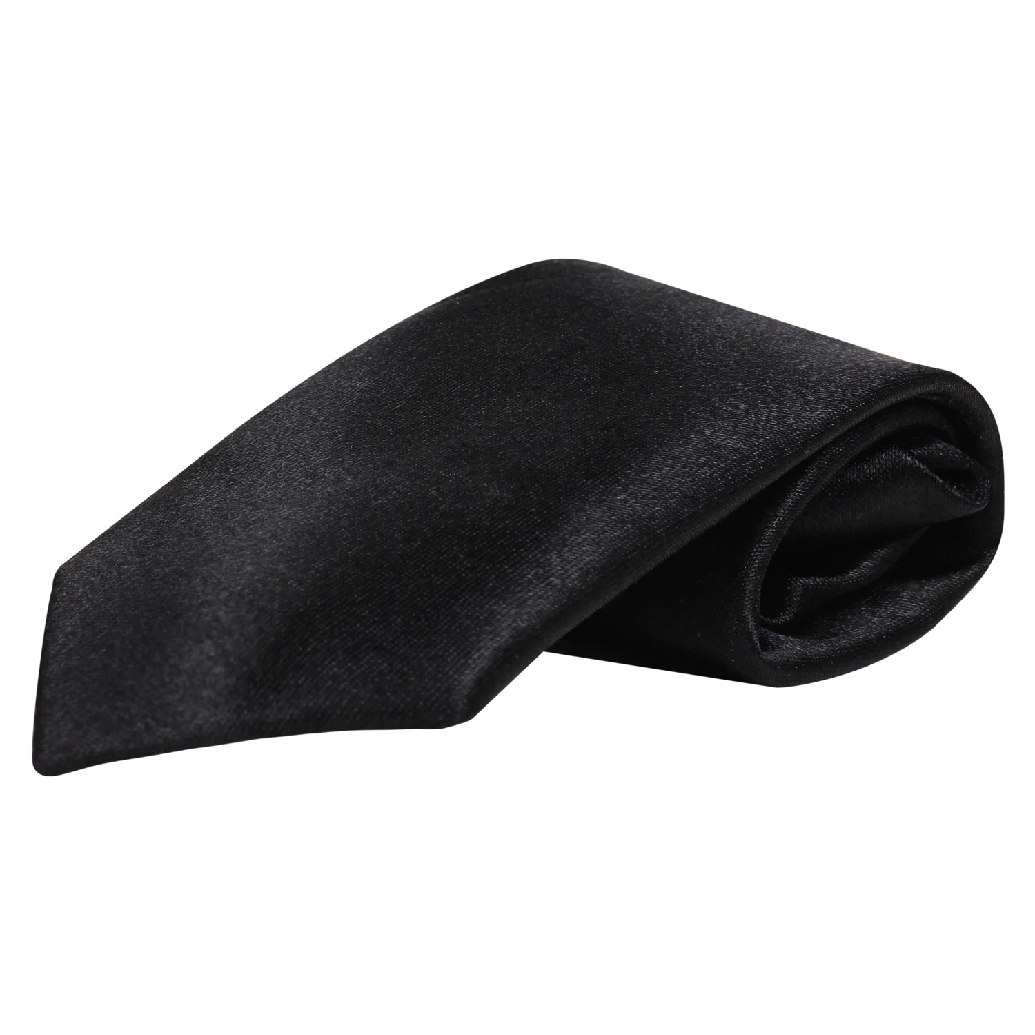 Adjustable Satin Neck Tie for Boys – Black (Pre-Tied & Clip-On) [AKA006]