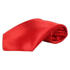 Adjustable Satin Neck Tie for Boys – Red (Pre-Tied & Clip-On) [AKA007]