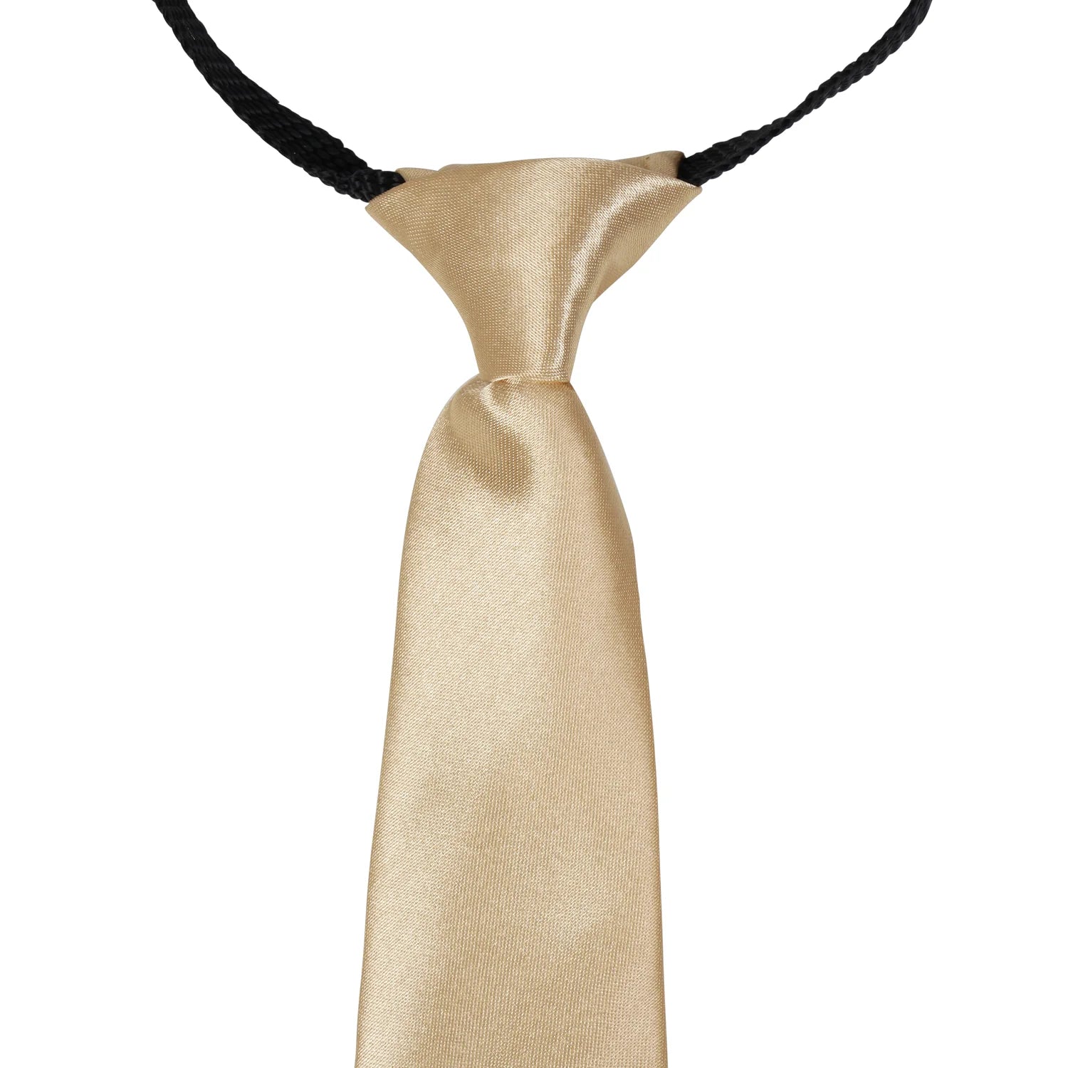 Adjustable Satin Neck Tie for Boys – Gold (Pre-Tied & Clip-On) [AKA009]