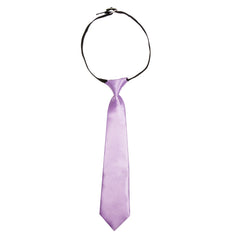 Adjustable Satin Neck Tie for Boys – Purple (Pre-Tied & Clip-On) [AKA012]