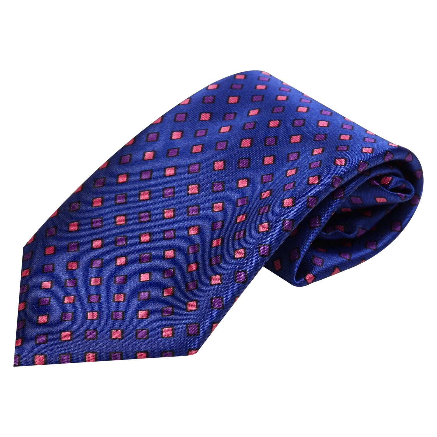 Adjustable Satin Neck Tie for Boys – Printed Blue (Pre-Tied & Clip-On) [AKA018]