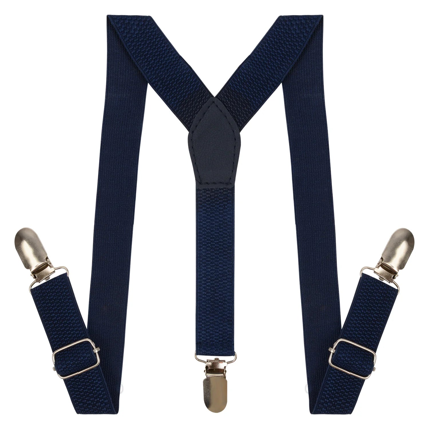 Adjustable Y-Back Suspenders for Boys – Dark Blue (Clip-On & Stretchable) [AKA032]