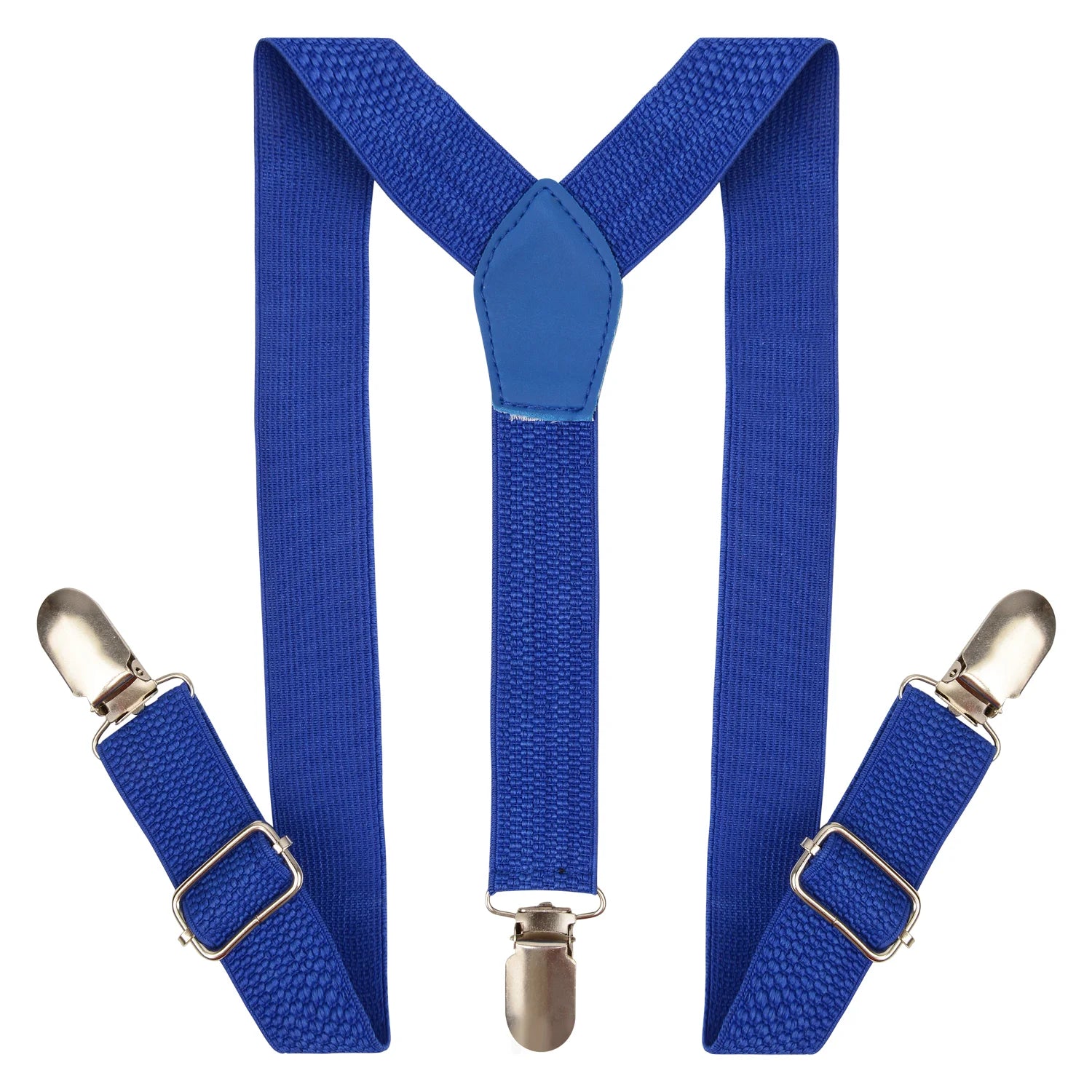Adjustable Y-Back Suspenders for Boys – Blue (Clip-On & Stretchable) [AKA036]