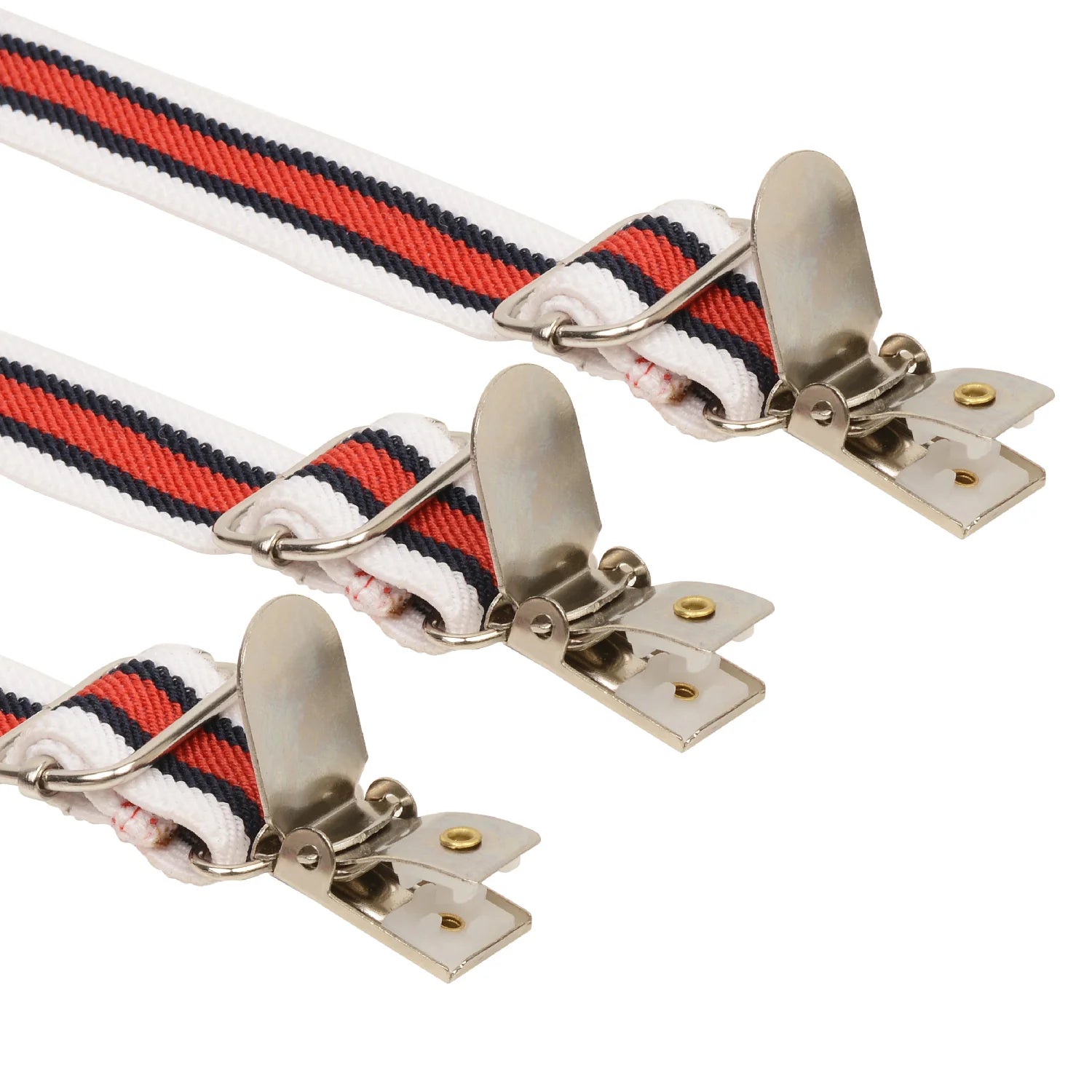 Striped Red Adjustable Suspenders for Boys – Y-Back Clip-On & Stretchable [AKA037]