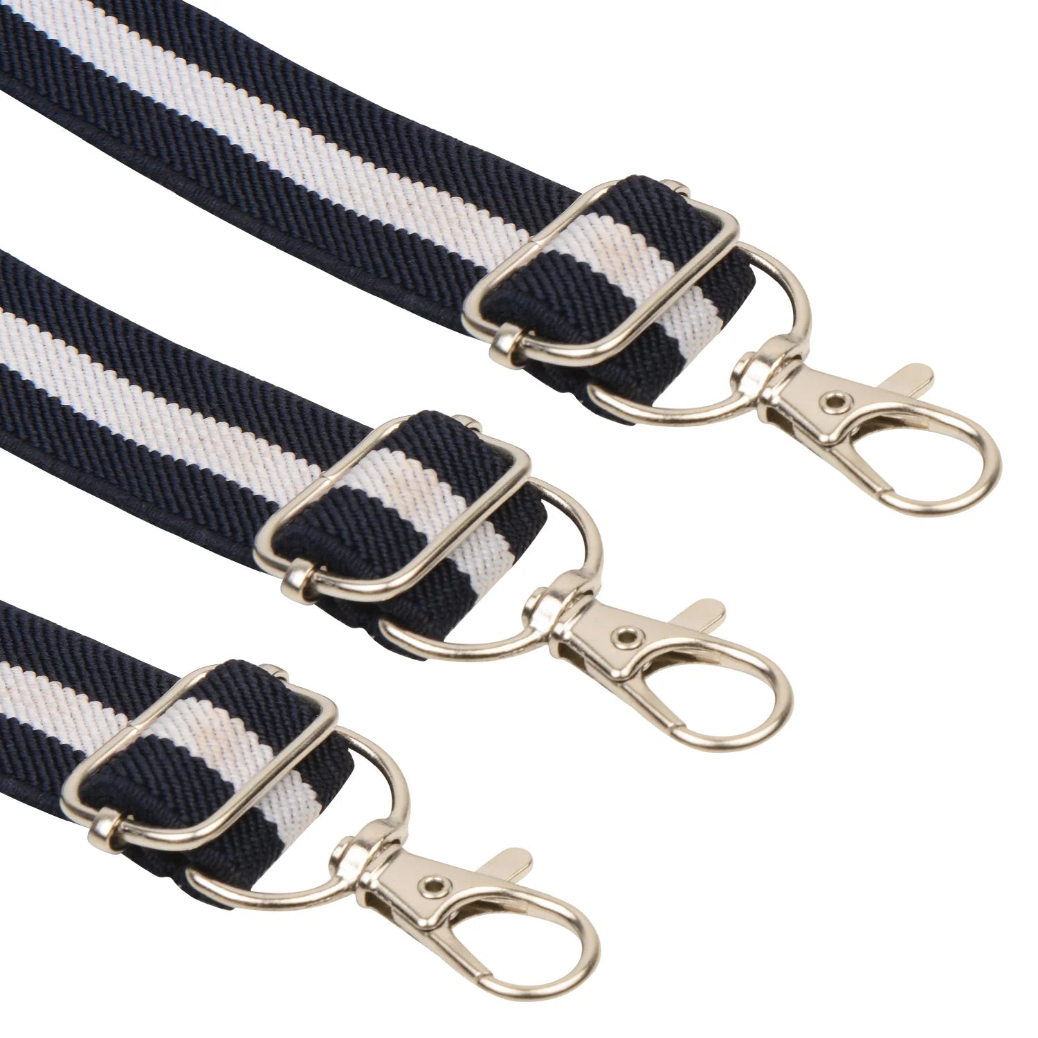 Striped Blue Adjustable Suspenders for Boys – Y-Back Clip-On & Stretchable [AKA039]