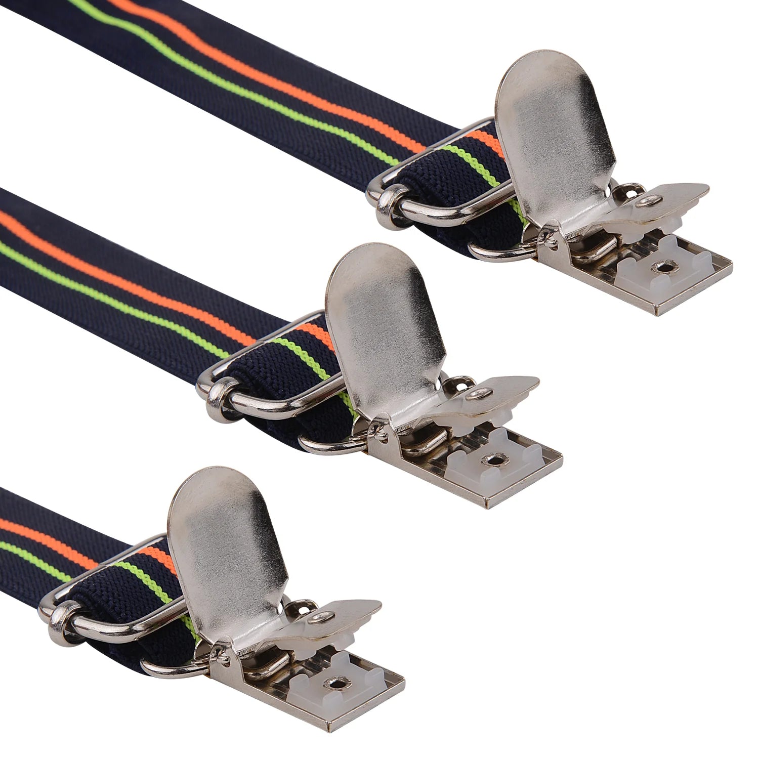 Striped Neon Blue Adjustable Suspenders for Boys – Y-Back Clip-On & Stretchable [AKA042]