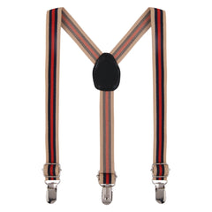 Striped Multicolor Adjustable Suspenders for Boys – Y-Back Clip-On & Stretchable [AKA046]