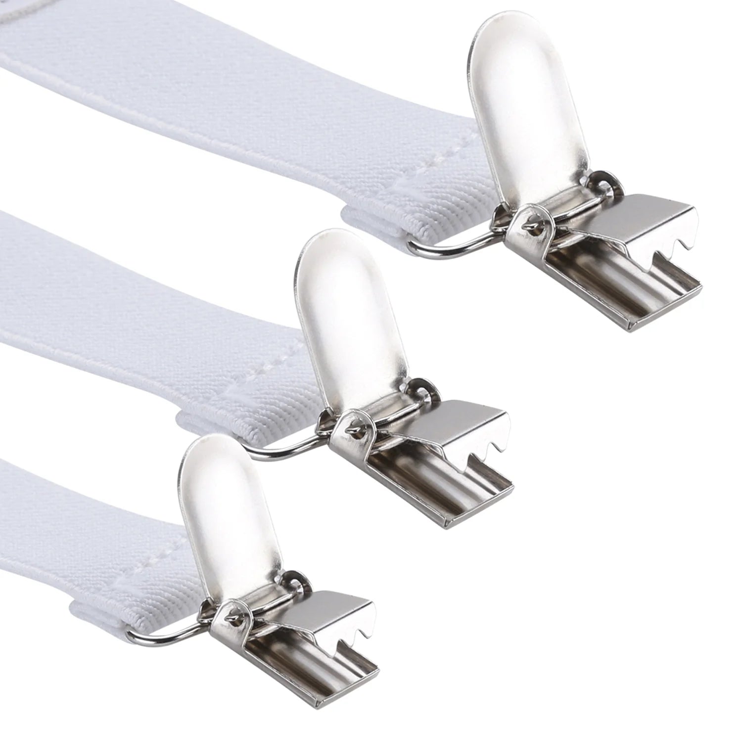 Adjustable Y-Back Suspenders for Boys – White (Clip-On & Stretchable) [AKA047]