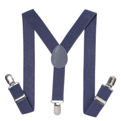 Adjustable Y-Back Suspenders for Boys – Grey (Clip-On & Stretchable) [AKA048]