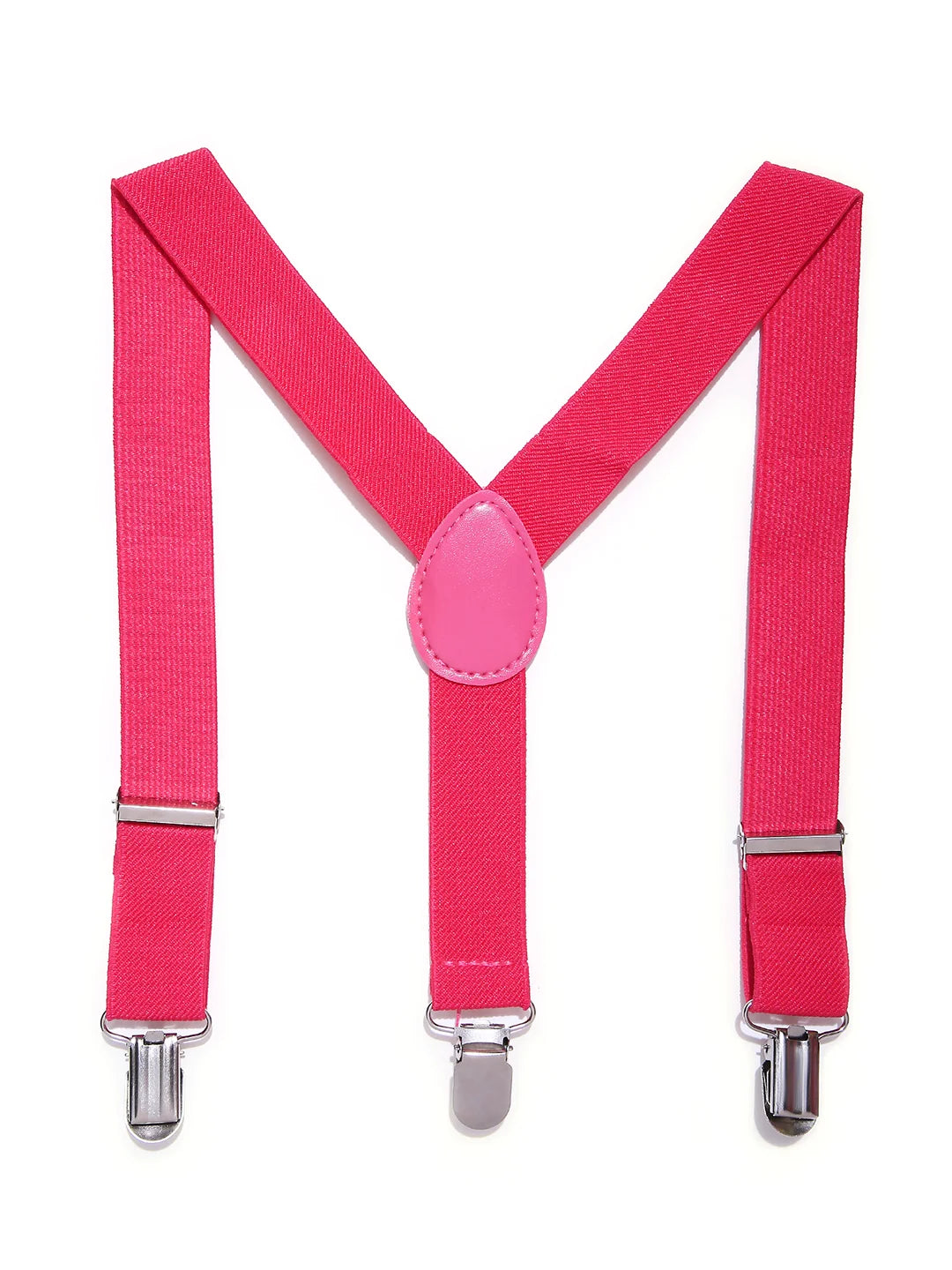 Adjustable Y-Back Suspenders for Boys – Pink (Clip-On & Stretchable) [AKA049]