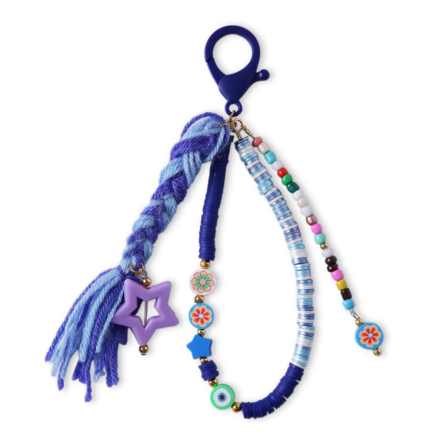 Blue Fimo Bead & Star Bag Charm [AKC012]