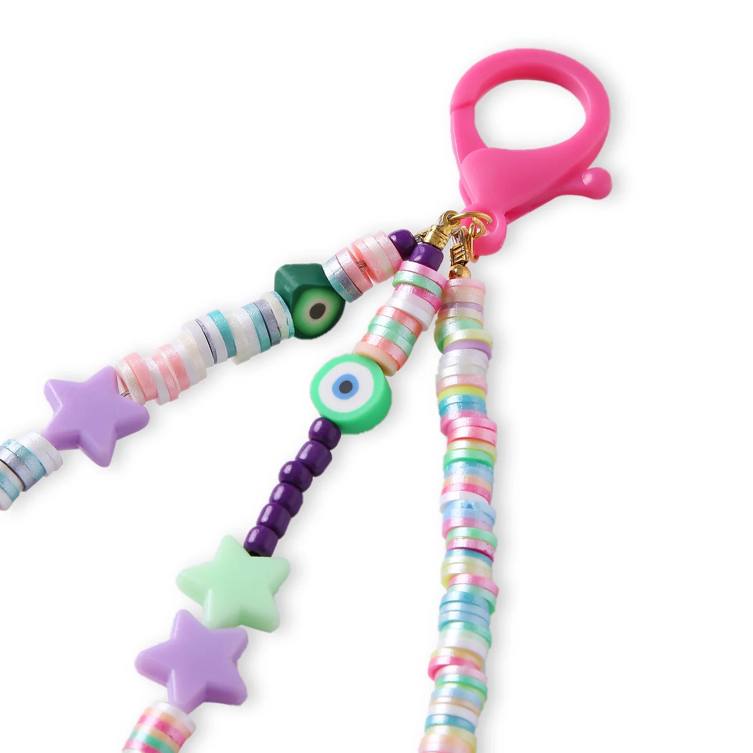 Pink Multicolor Fimo Bead Bag Charm [AKC014]