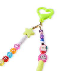 Neon Yellow Personalized Beaded Bag Charm [AKC016--P]