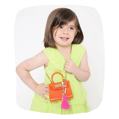 Neon Yellow Personalized Beaded Bag Charm [AKC016--P]