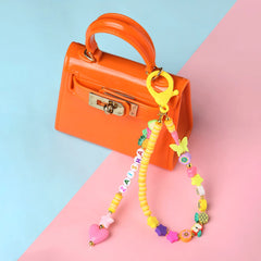 Neon Orange Personalized Bag Charm [AKC017--P]
