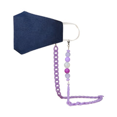 Purple Beaded Mask & Glasses Holder for Kids – Stylish & Secure [AMC011]