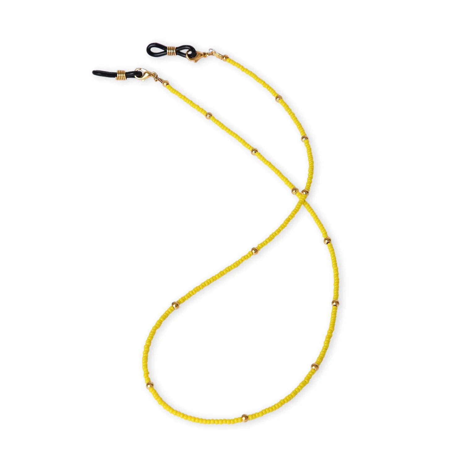 Yellow Beaded 2-in-1 Mask & Sunglass Holder for Kids [AMC015]