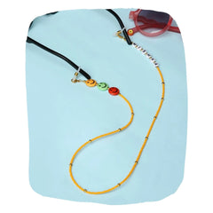 Orange Beaded Personalized Name & Smiley Beads 2-in-1 Mask & Sunglass Holder [AMC023--P]
