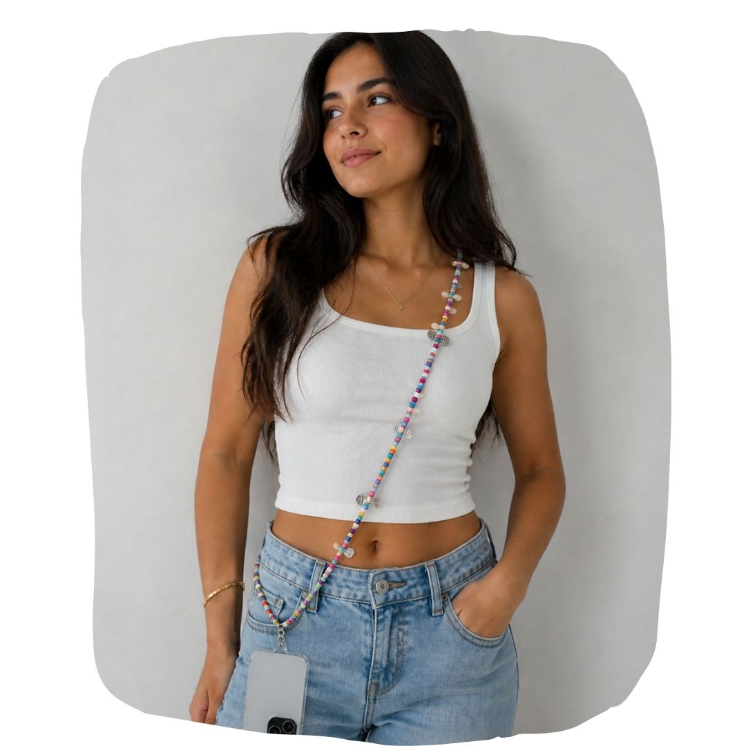 Arendelle Navratri Special Colourful Beads Phone Sling
