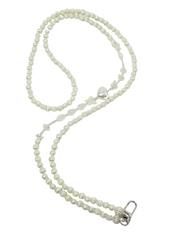 Arendelle Handmade Pearl Beaded Mobile Lanyard Necklace with Universal Holder | Minimal Neck Accessory for Smartphones