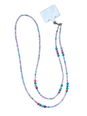 Arendelle Handcrafted Pastel Multicolour Beaded Mobile Lanyard Necklace with Universal Holder | Cute Neck Accessory for Smartphones