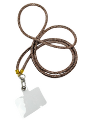 Arendelle Handmade Rose Gold Rhinestone Crystal Rope Mobile Lanyard Necklace with Universal Holder | Elegant Neck Accessory for Smartphones