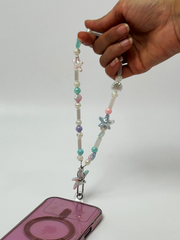 Arendelle Pastel Shell Beaded Phone Wristlet with Universal Holder | Handcrafted Vibrant Wrist Strap